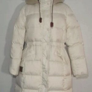 Coach luxury women’s cream long puffer jacket SMALL
